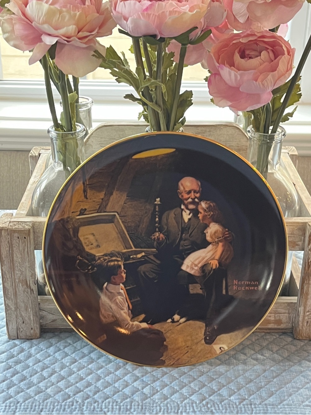 Norman Rockwell "Grandpa's Treasure Chest" Collector Plate